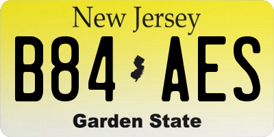 NJ license plate B84AES