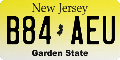 NJ license plate B84AEU