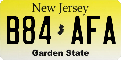 NJ license plate B84AFA