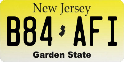NJ license plate B84AFI