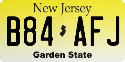 NJ license plate B84AFJ