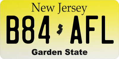NJ license plate B84AFL
