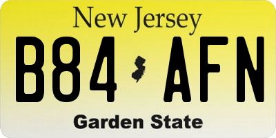 NJ license plate B84AFN