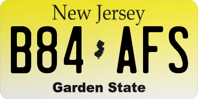 NJ license plate B84AFS