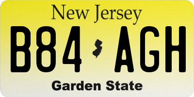 NJ license plate B84AGH