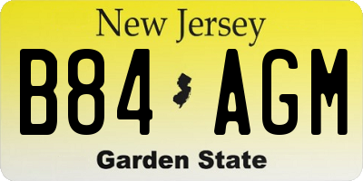 NJ license plate B84AGM