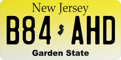 NJ license plate B84AHD