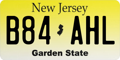 NJ license plate B84AHL