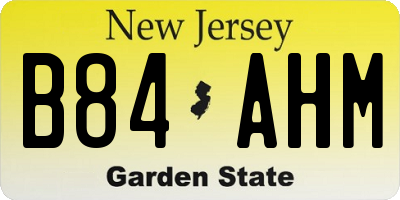 NJ license plate B84AHM