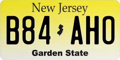 NJ license plate B84AHO