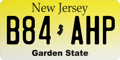 NJ license plate B84AHP