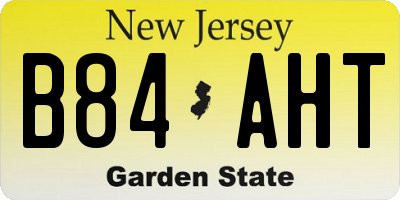 NJ license plate B84AHT