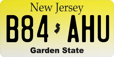 NJ license plate B84AHU