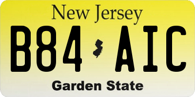 NJ license plate B84AIC