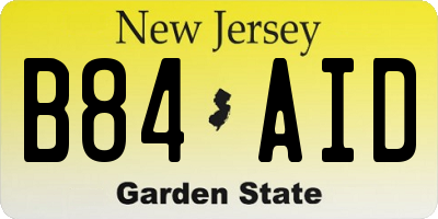 NJ license plate B84AID