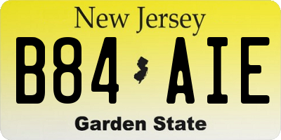 NJ license plate B84AIE