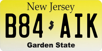 NJ license plate B84AIK