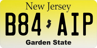 NJ license plate B84AIP