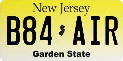 NJ license plate B84AIR