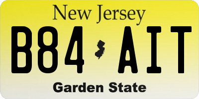 NJ license plate B84AIT