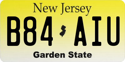 NJ license plate B84AIU
