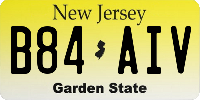 NJ license plate B84AIV