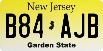 NJ license plate B84AJB
