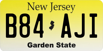 NJ license plate B84AJI