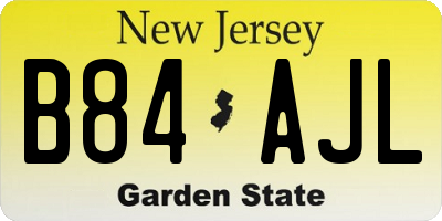 NJ license plate B84AJL