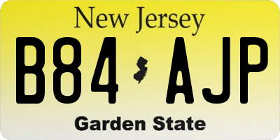 NJ license plate B84AJP