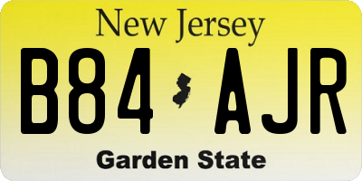 NJ license plate B84AJR