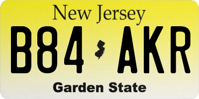 NJ license plate B84AKR