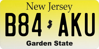 NJ license plate B84AKU