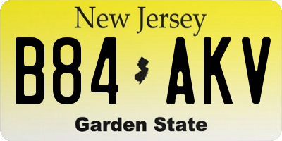 NJ license plate B84AKV