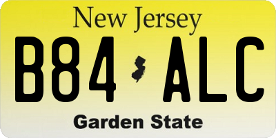 NJ license plate B84ALC
