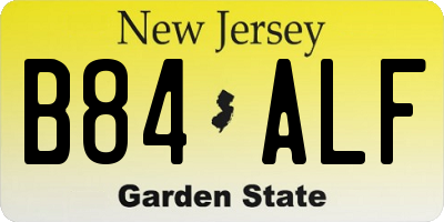 NJ license plate B84ALF