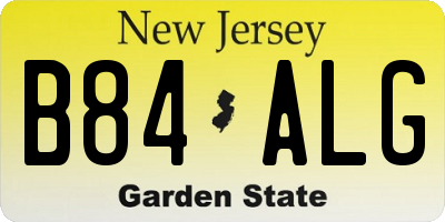 NJ license plate B84ALG