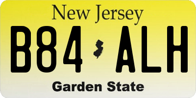 NJ license plate B84ALH