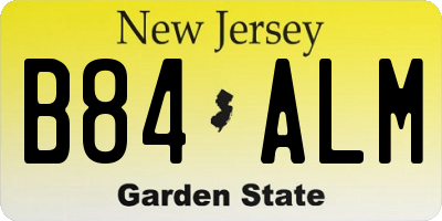 NJ license plate B84ALM