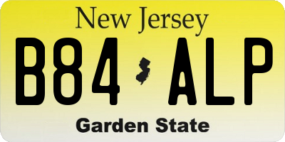 NJ license plate B84ALP