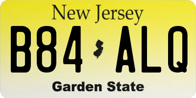 NJ license plate B84ALQ