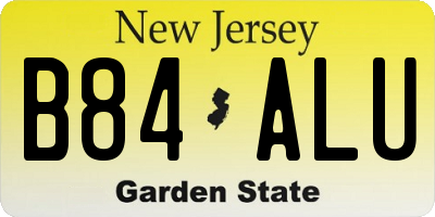 NJ license plate B84ALU