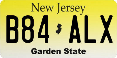 NJ license plate B84ALX