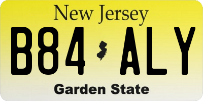 NJ license plate B84ALY
