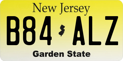 NJ license plate B84ALZ