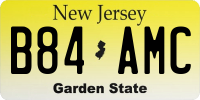 NJ license plate B84AMC