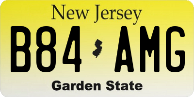 NJ license plate B84AMG
