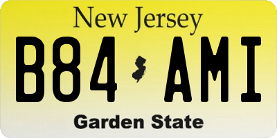 NJ license plate B84AMI