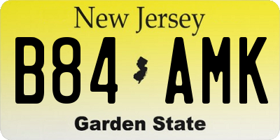 NJ license plate B84AMK
