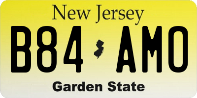 NJ license plate B84AMO